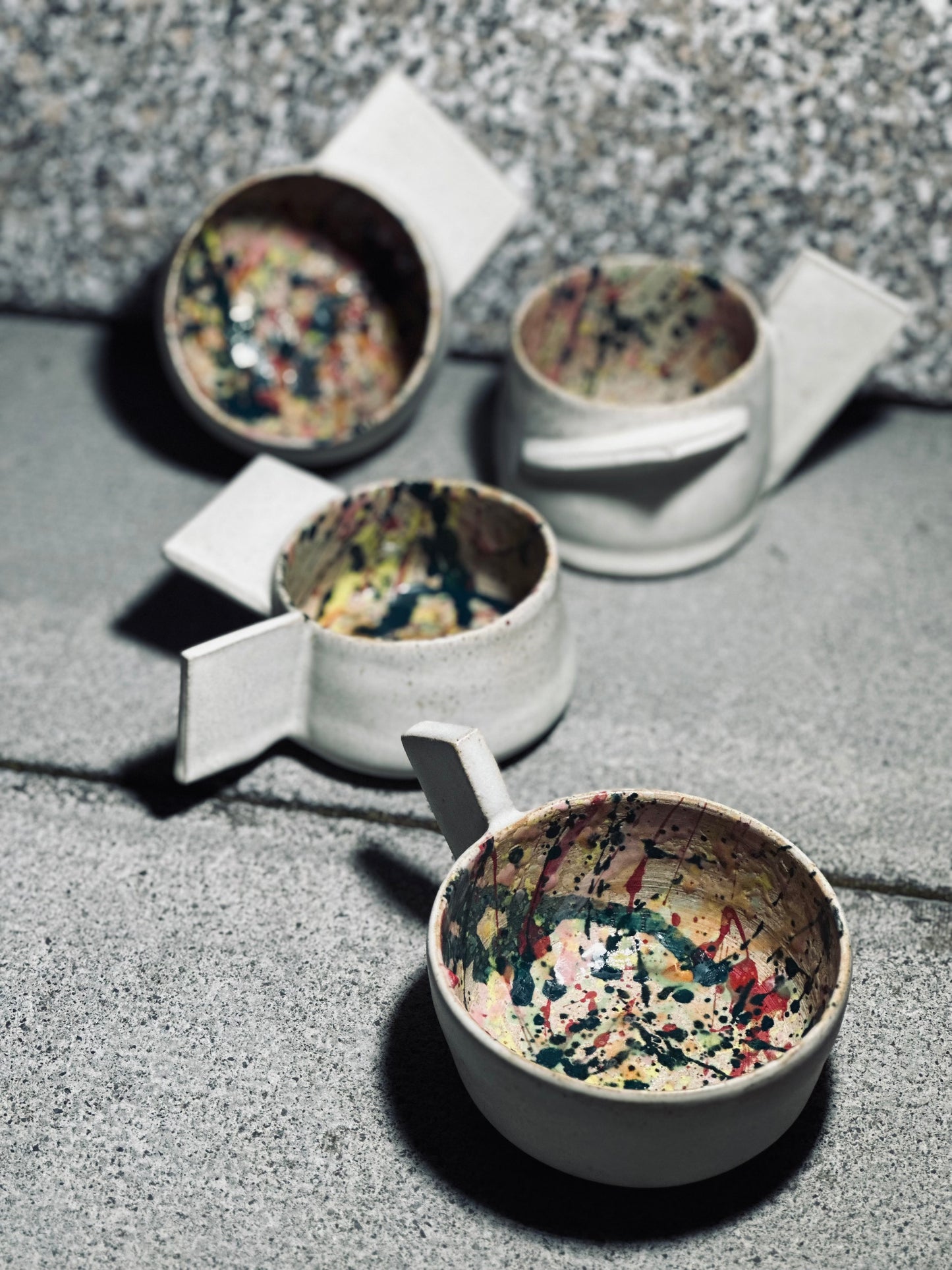 Shark Fin Handle Mugs - Set of Four