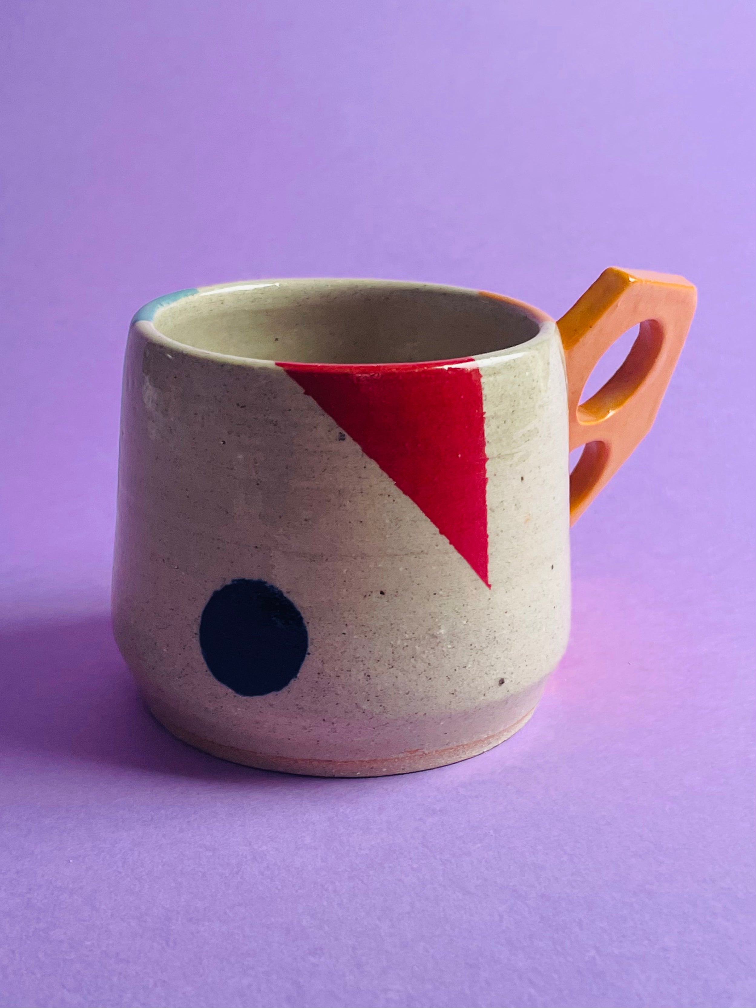 Geometric Mug- Yellow Handles