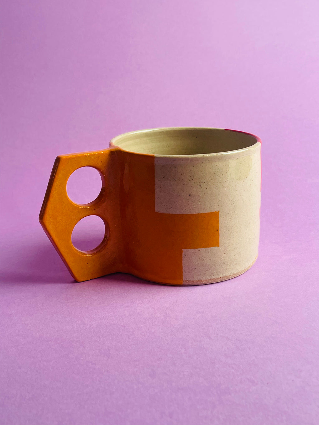 Geometric Mug- Yellow Handles