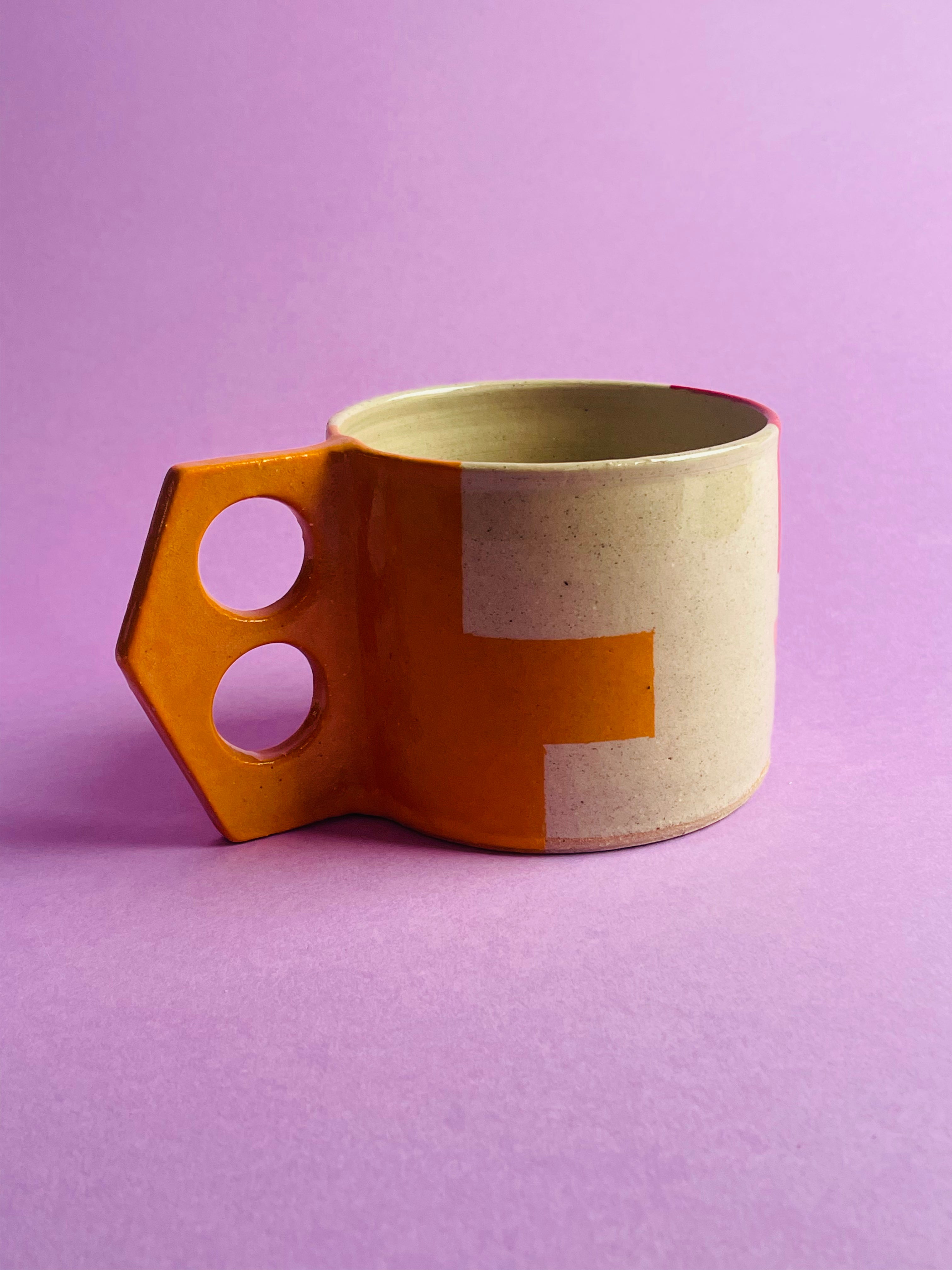 Geometric Mug- Yellow Handles