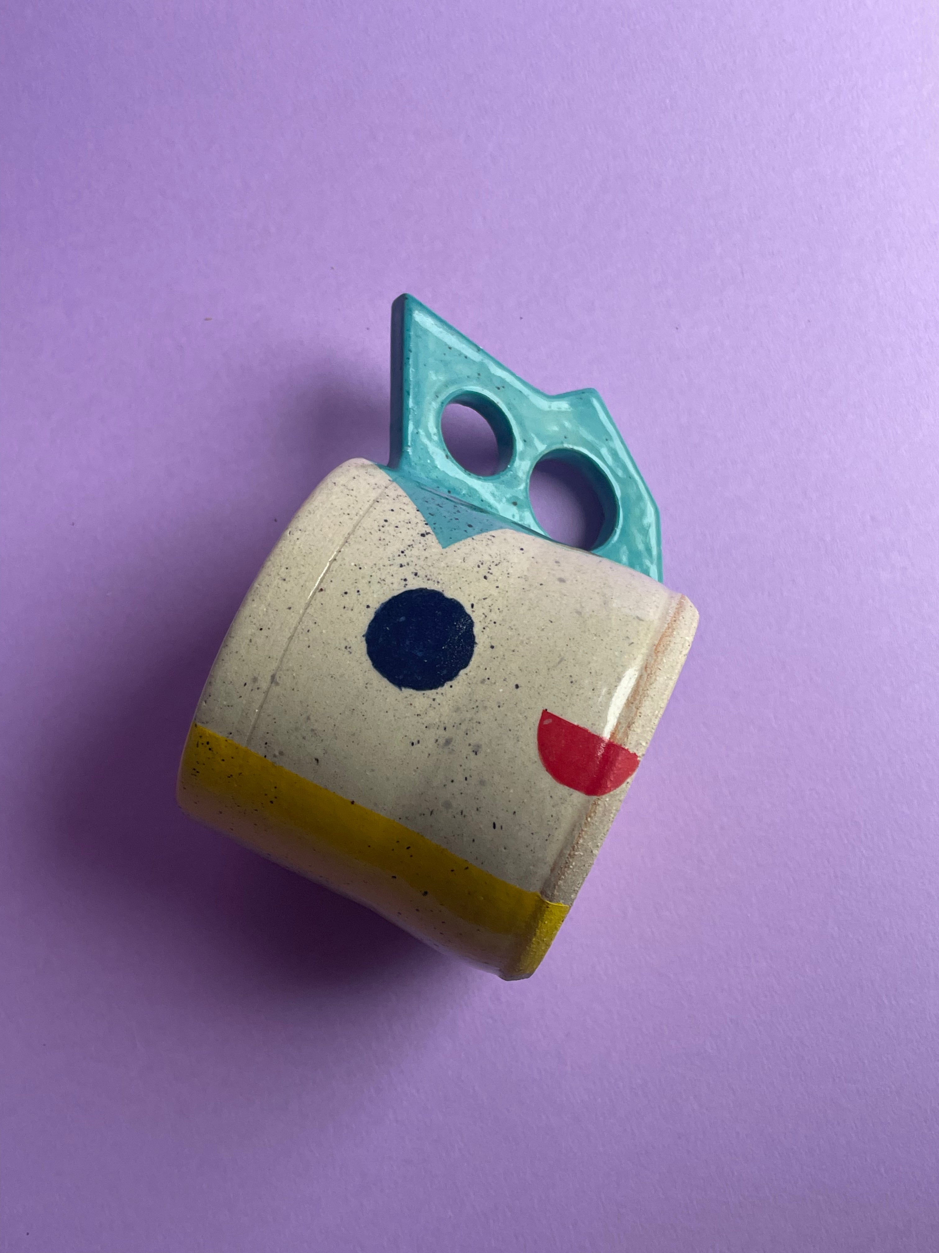 Geometric Mug - Turquoise Handles