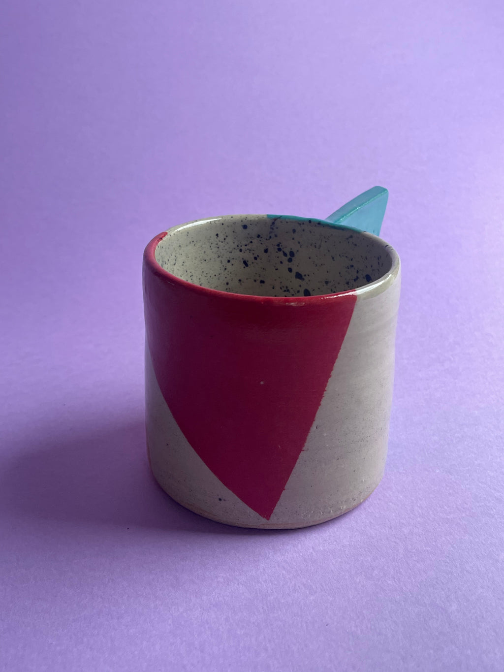 Geometric Mug - Turquoise Handles